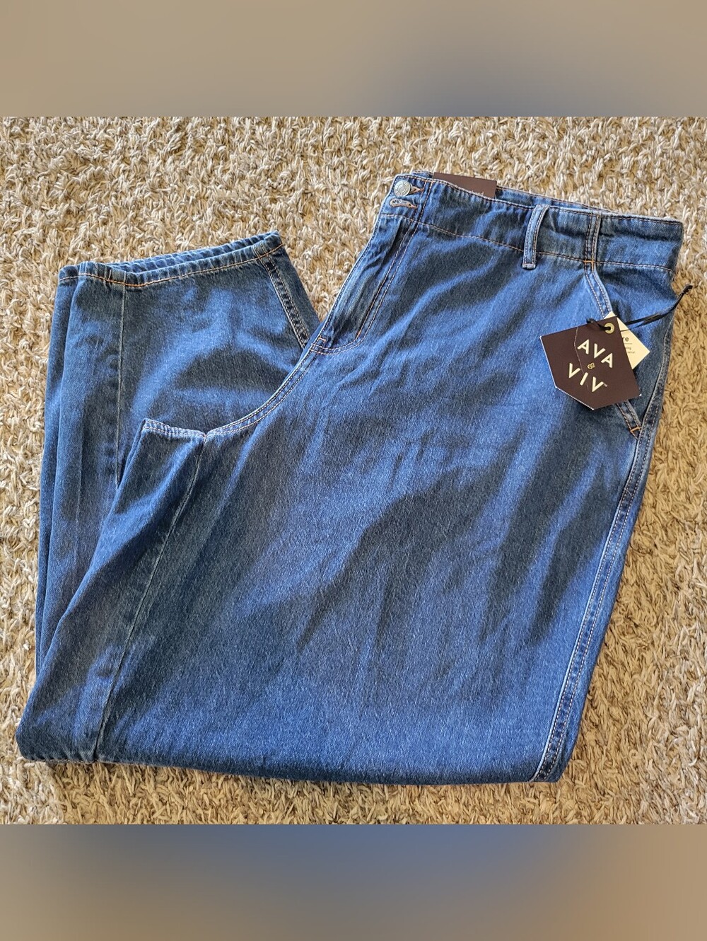 NWT Ava & Viv Plus Size 20 Regular Jeans High Rise Curvy Trouser